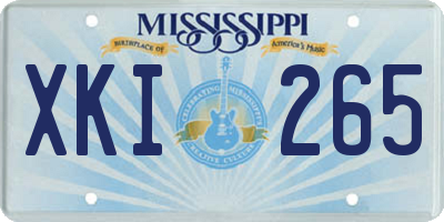 MS license plate XKI265