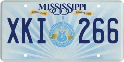 MS license plate XKI266