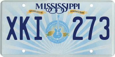 MS license plate XKI273