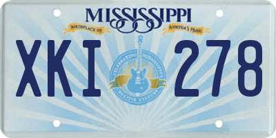 MS license plate XKI278