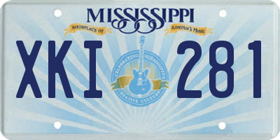 MS license plate XKI281