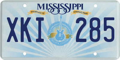 MS license plate XKI285