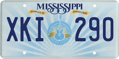 MS license plate XKI290