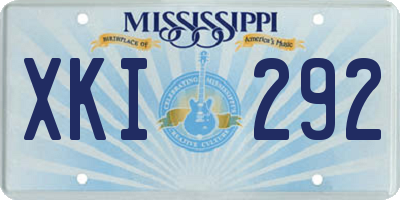 MS license plate XKI292
