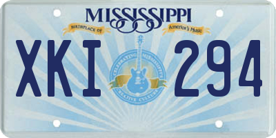 MS license plate XKI294