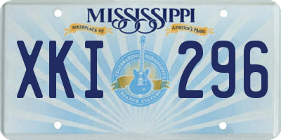 MS license plate XKI296