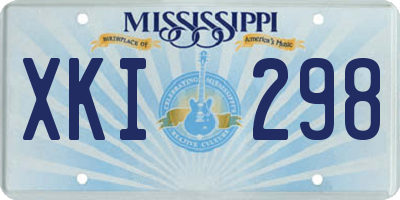 MS license plate XKI298
