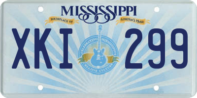 MS license plate XKI299