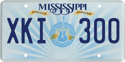 MS license plate XKI300