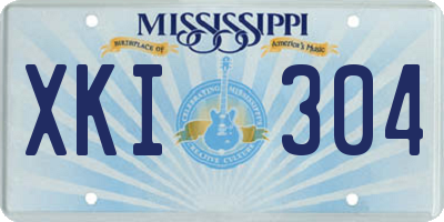 MS license plate XKI304