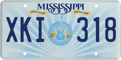 MS license plate XKI318