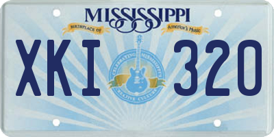 MS license plate XKI320