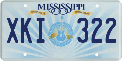 MS license plate XKI322