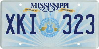 MS license plate XKI323