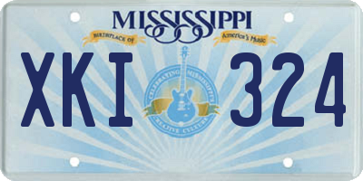 MS license plate XKI324