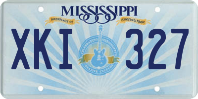 MS license plate XKI327