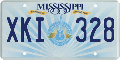 MS license plate XKI328