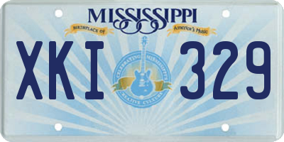 MS license plate XKI329