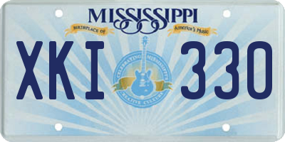MS license plate XKI330