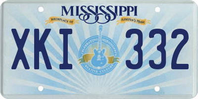 MS license plate XKI332