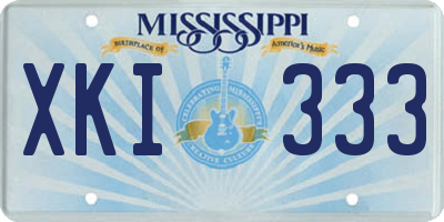 MS license plate XKI333