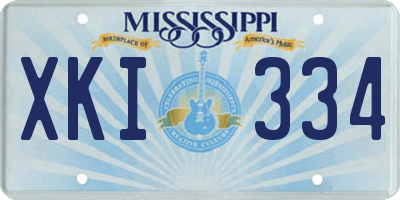 MS license plate XKI334