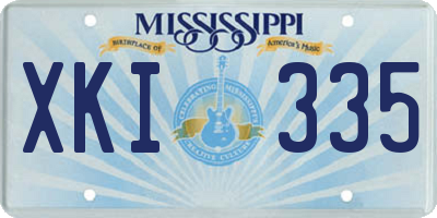 MS license plate XKI335