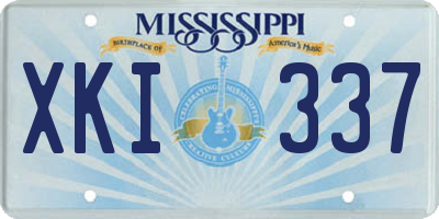 MS license plate XKI337