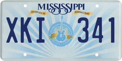 MS license plate XKI341