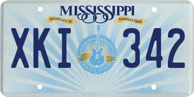 MS license plate XKI342