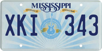 MS license plate XKI343