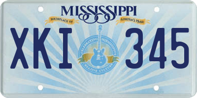 MS license plate XKI345