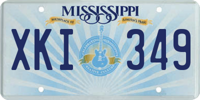 MS license plate XKI349