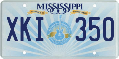 MS license plate XKI350