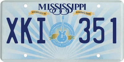 MS license plate XKI351