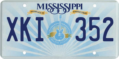 MS license plate XKI352