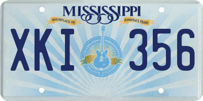 MS license plate XKI356