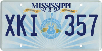 MS license plate XKI357