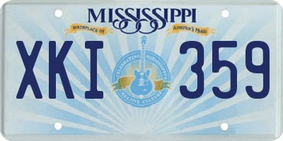 MS license plate XKI359