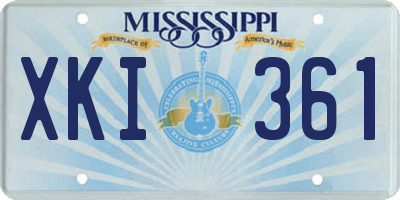 MS license plate XKI361