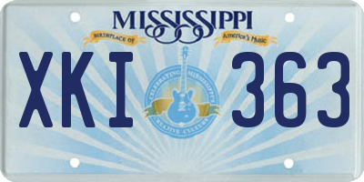 MS license plate XKI363