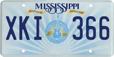 MS license plate XKI366