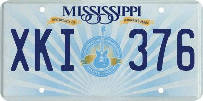 MS license plate XKI376