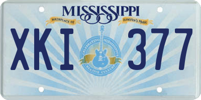 MS license plate XKI377