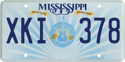 MS license plate XKI378