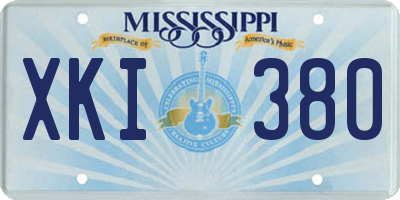 MS license plate XKI380