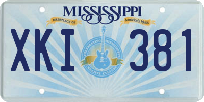 MS license plate XKI381