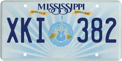 MS license plate XKI382