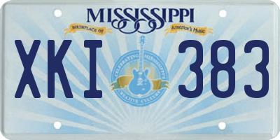 MS license plate XKI383