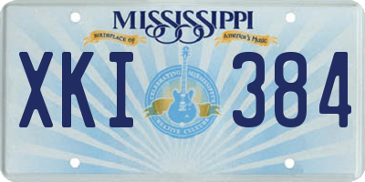 MS license plate XKI384